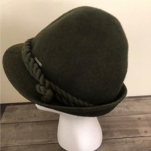 Vintage Capo Austrian Wool Tyrolean Bavarian Hat Sz 57 Felt Alpine Braided Green